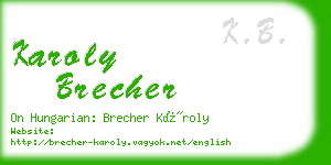 karoly brecher business card